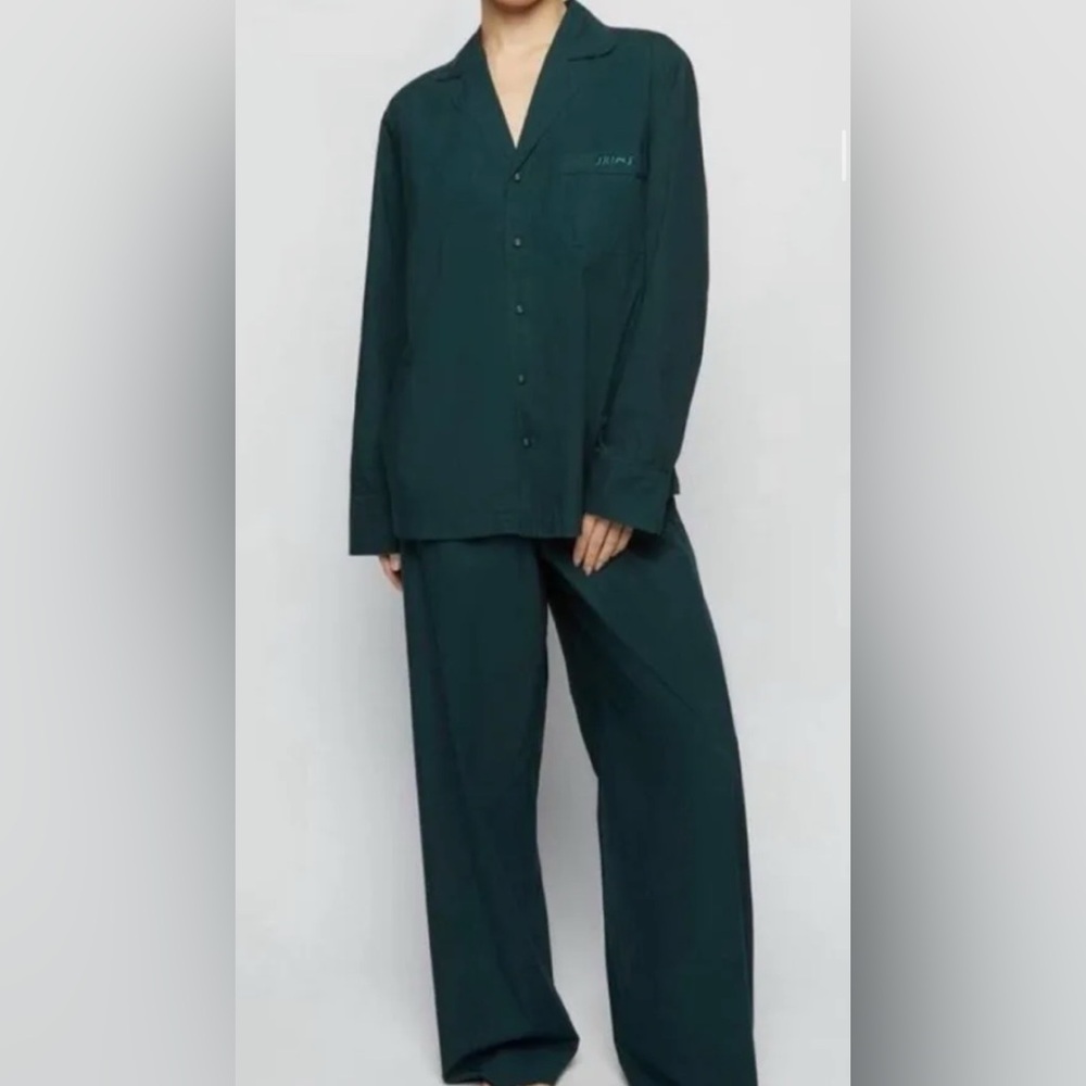 SKIMS Dark Green Pajama Set